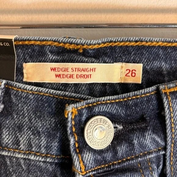 LEVI’S Sz 26 x 26 Jeans Wedgie Straight Vintage I spired Style High Waisted NEW - Picture 5 of 13